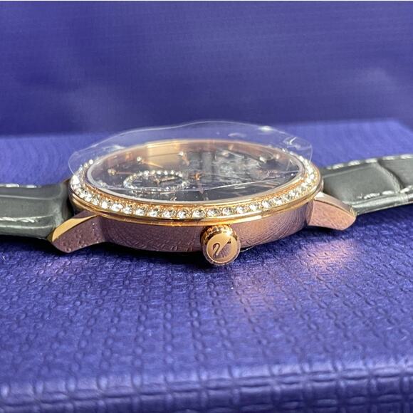 Swarovski Graceful Lady Watch Grey Band 37mm Case